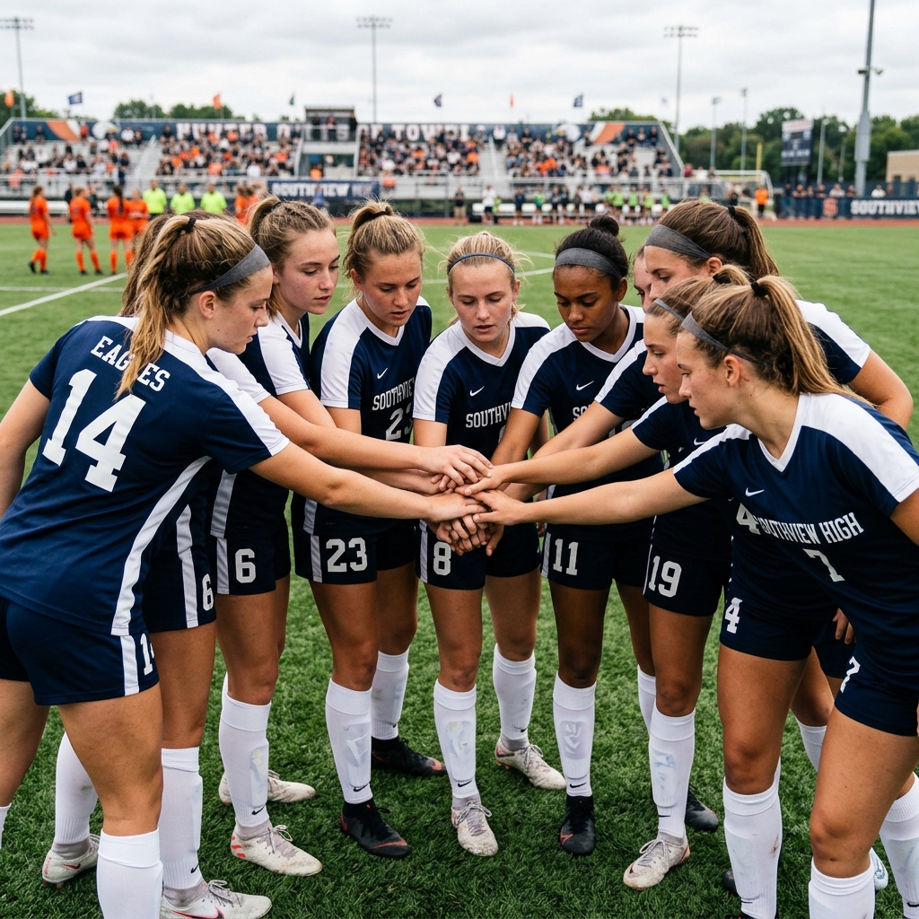 Pre-game huddle